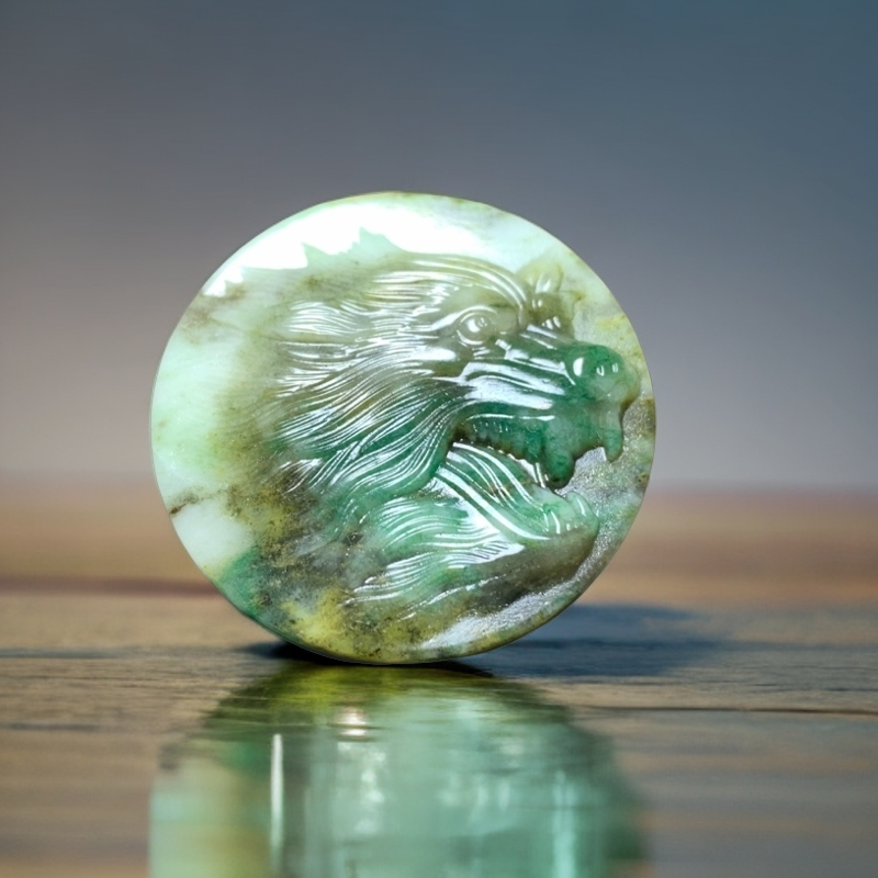 独山玉狼行天下，行走江湖A224 尺寸：41×9mm后面有道石纹