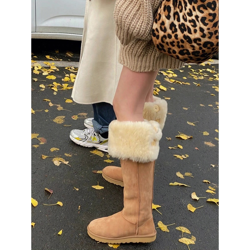 回力瑞2023年周冬雨同款雪地靴女加厚高筒棉靴两穿过膝靴子女棉靴