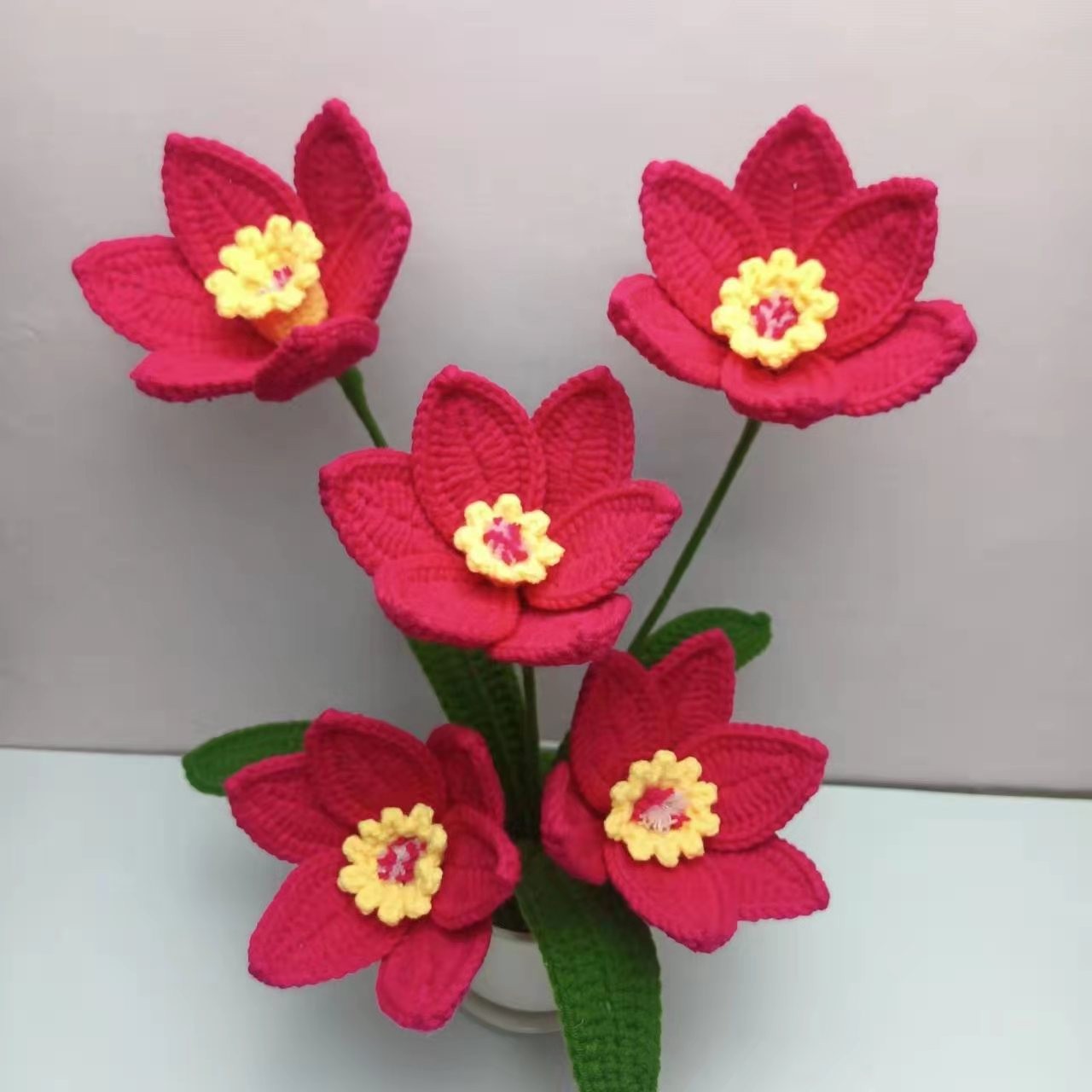 水仙花材料包可爱粉色针线家用棉线毛线弹力室内缝纫线新年包芯包