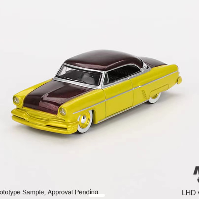 MINIGT 1：64车模 Lincoln Capri Hot Rod 1954 Lime Yellow