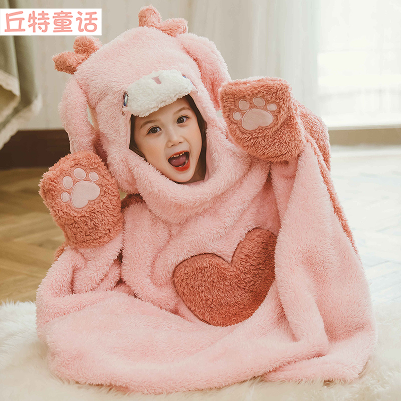 女童冬季睡裙法兰绒儿童珊瑚绒长袖小女孩公主睡衣秋冬宝宝家居服