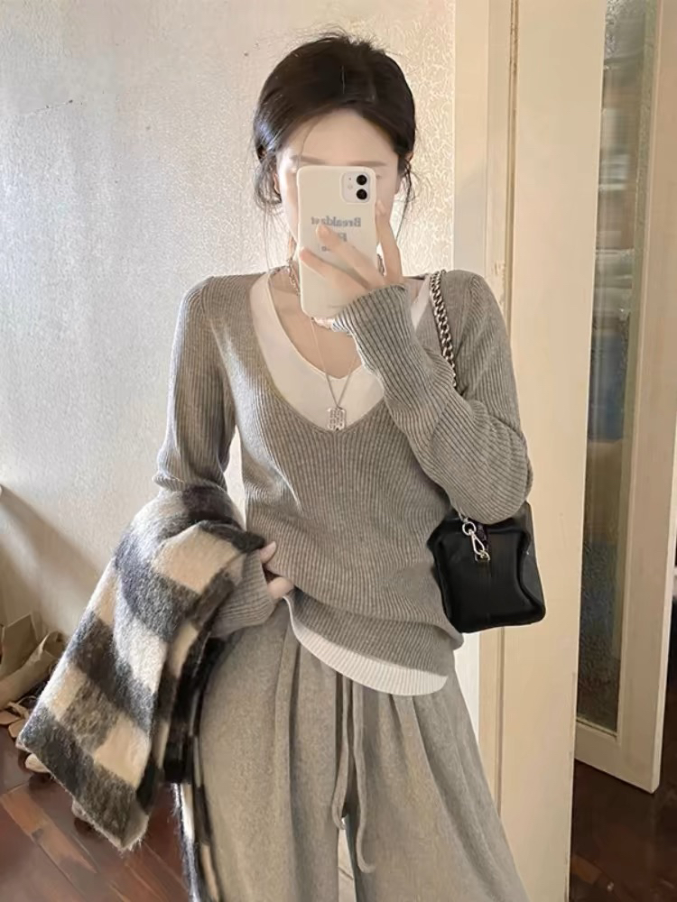 （25-49）过款链接直播间看款拍单春秋冬打底衫百搭修身毛衣外套