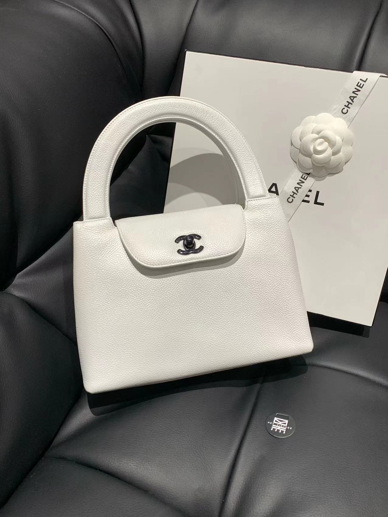 95新  黑黑中古/Chanel 熊猫鱼子酱Kelly包 24cm 7588050