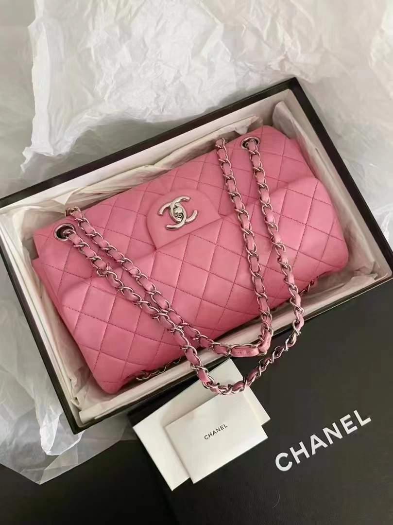95新  Chanel 中古高稀蜜桃粉反转cf 包 6879663