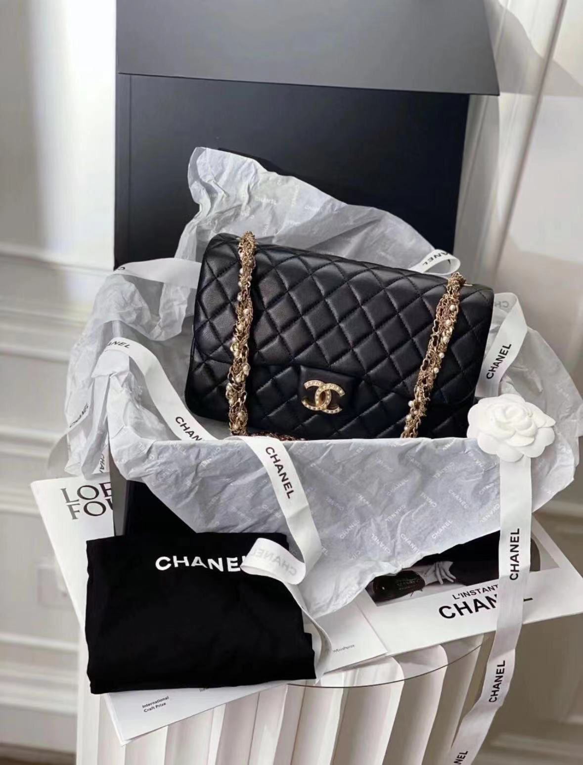 95新 Chanel/香奈儿 黑金威斯敏斯特CF包 9394721