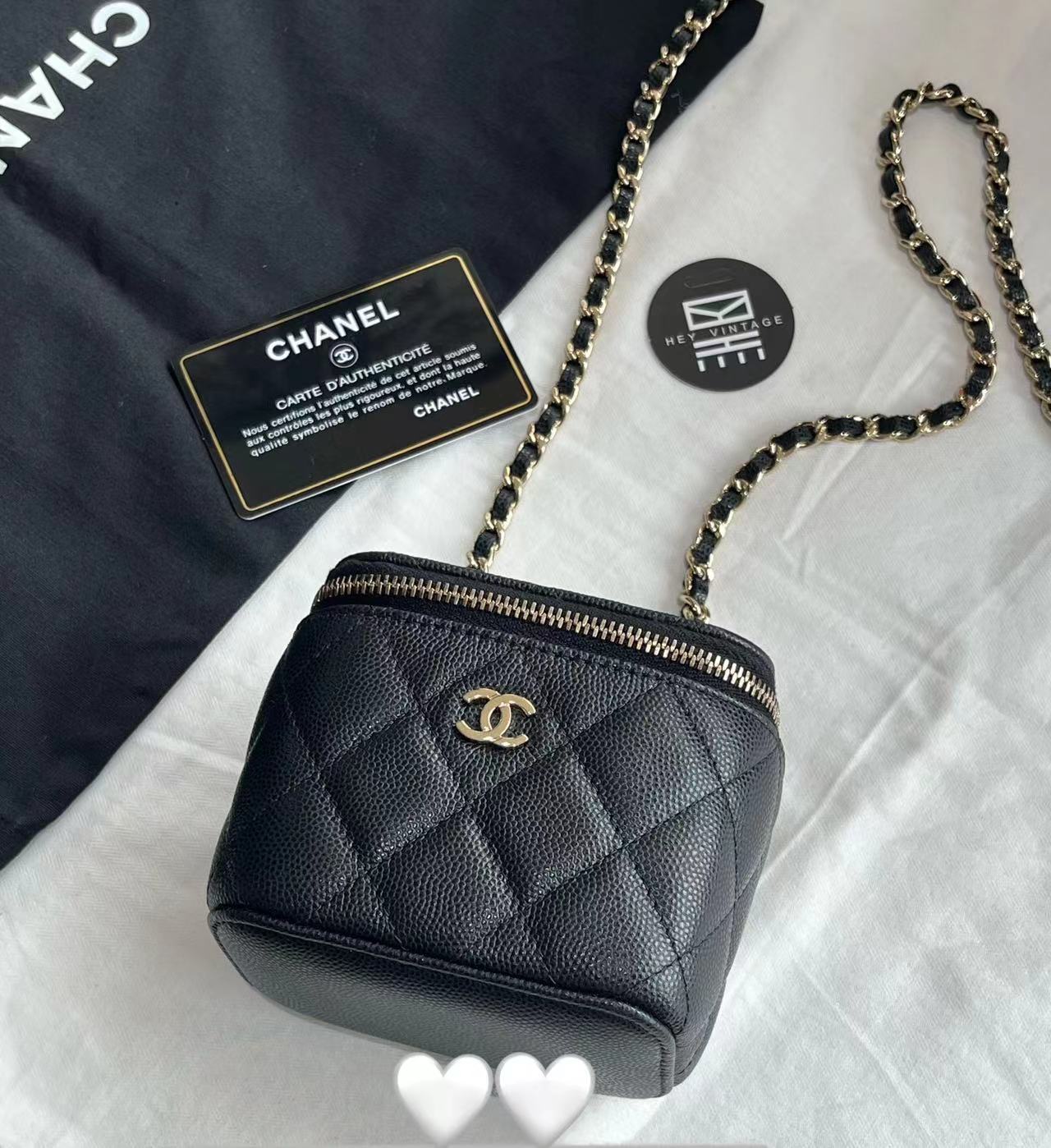 95新 Chanel/香奈儿 黑金鱼子酱mini小盒子 8202035