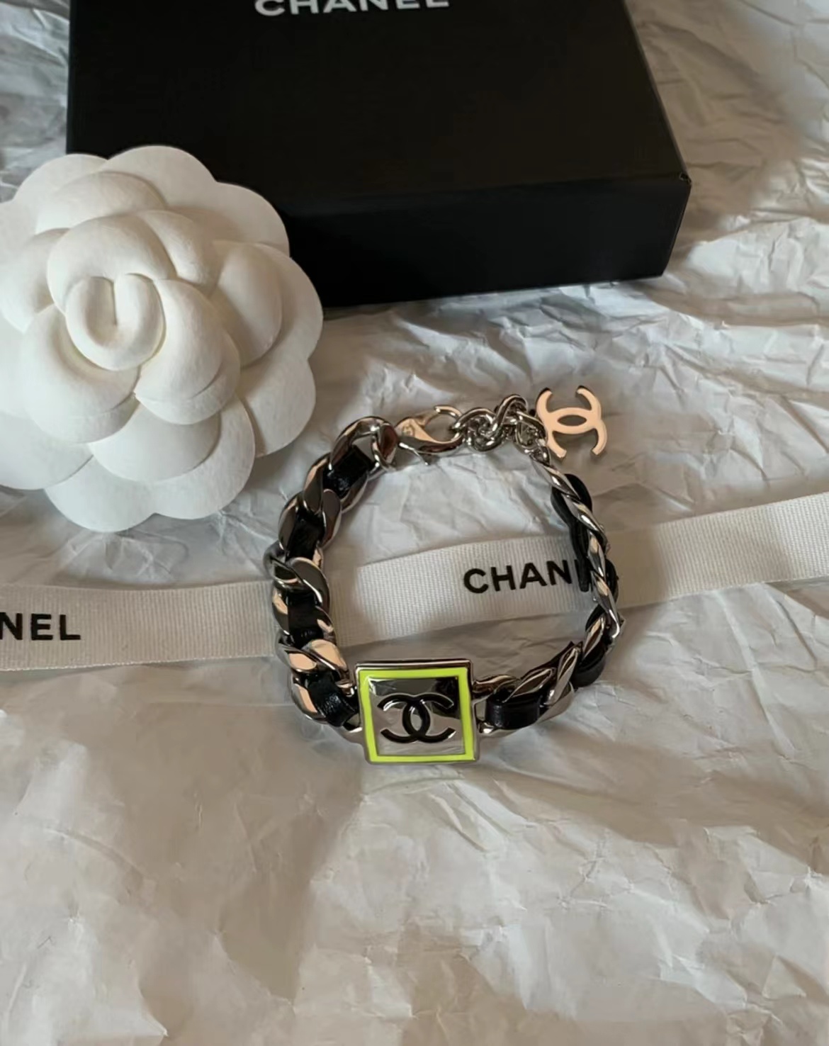 95新  黑黑中古/Chanel 珐琅手链 7789287