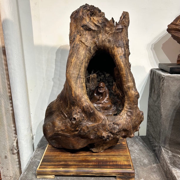 《达摩悟道》香樟木手工雕刻工艺品