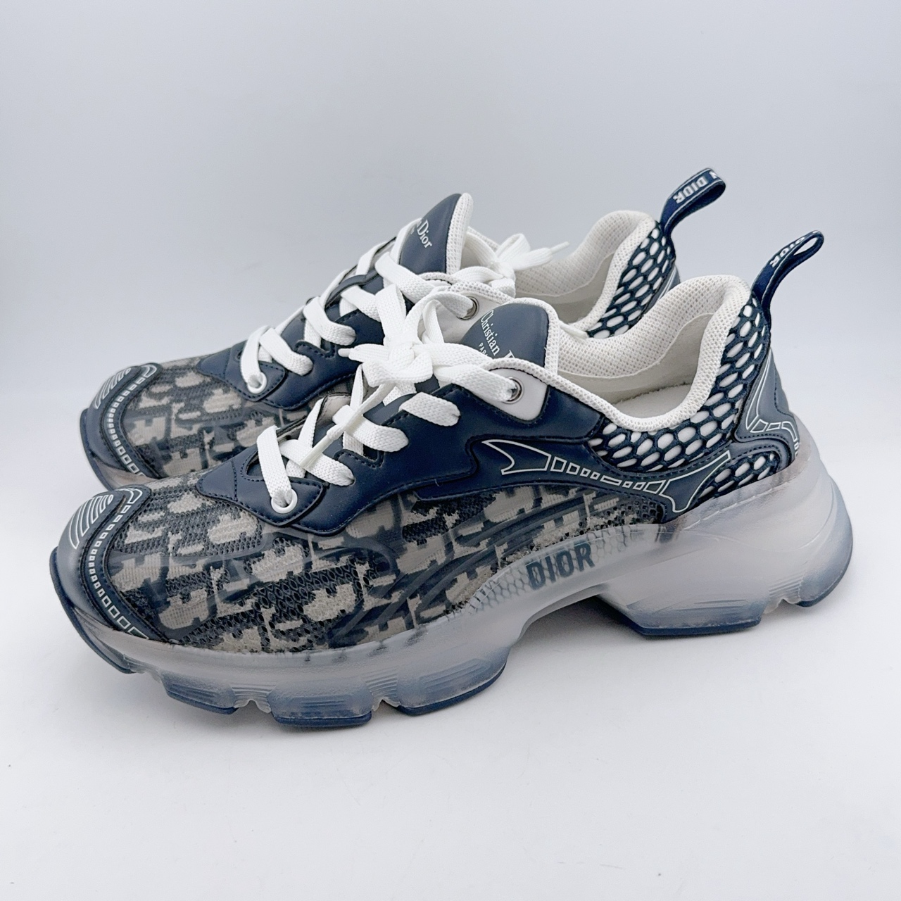 99新 DIOR/迪奥 35码/深蓝色满印vibe老爹鞋