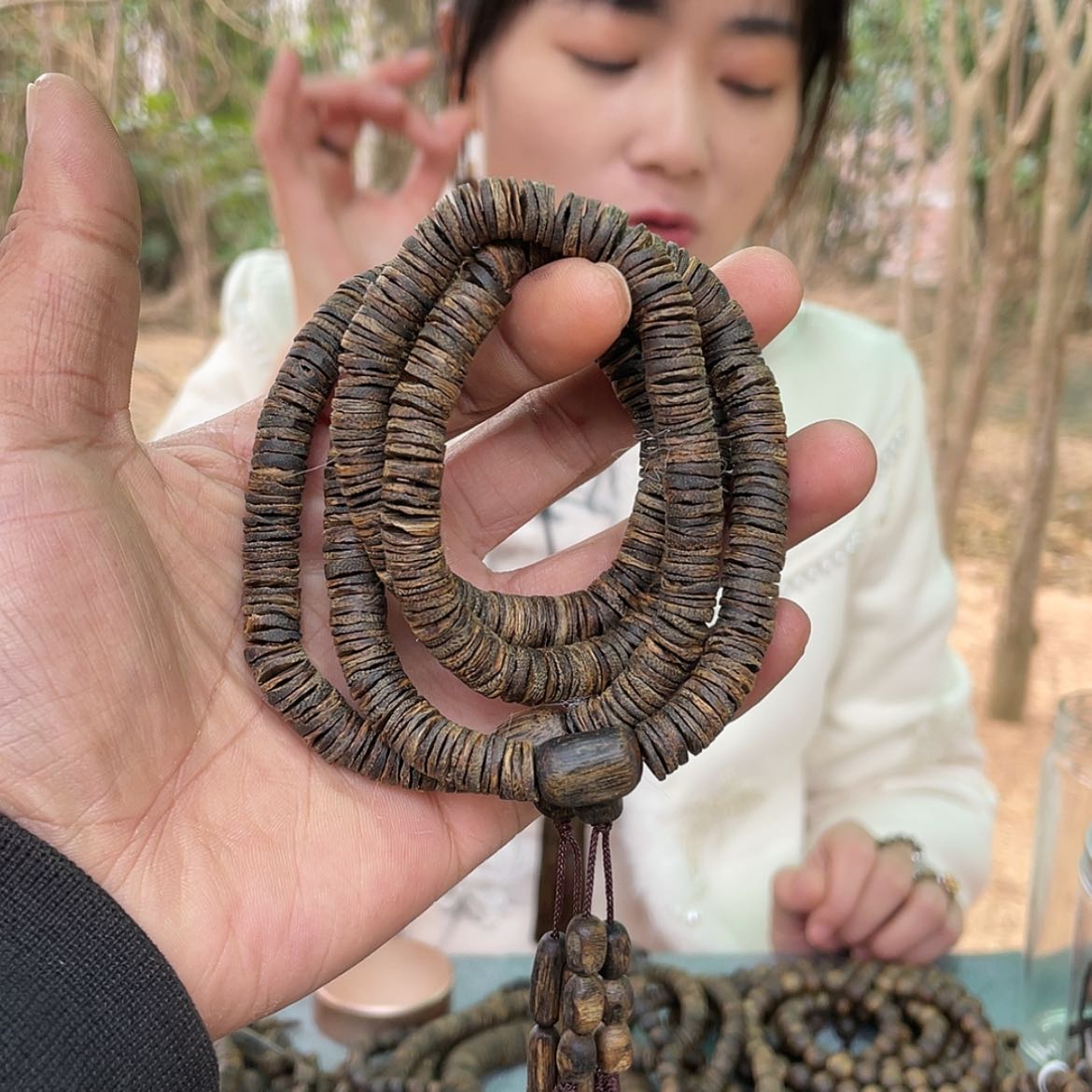 【闪购商品】沉香手串沉水虫漏18克卡0.8多样性发一条