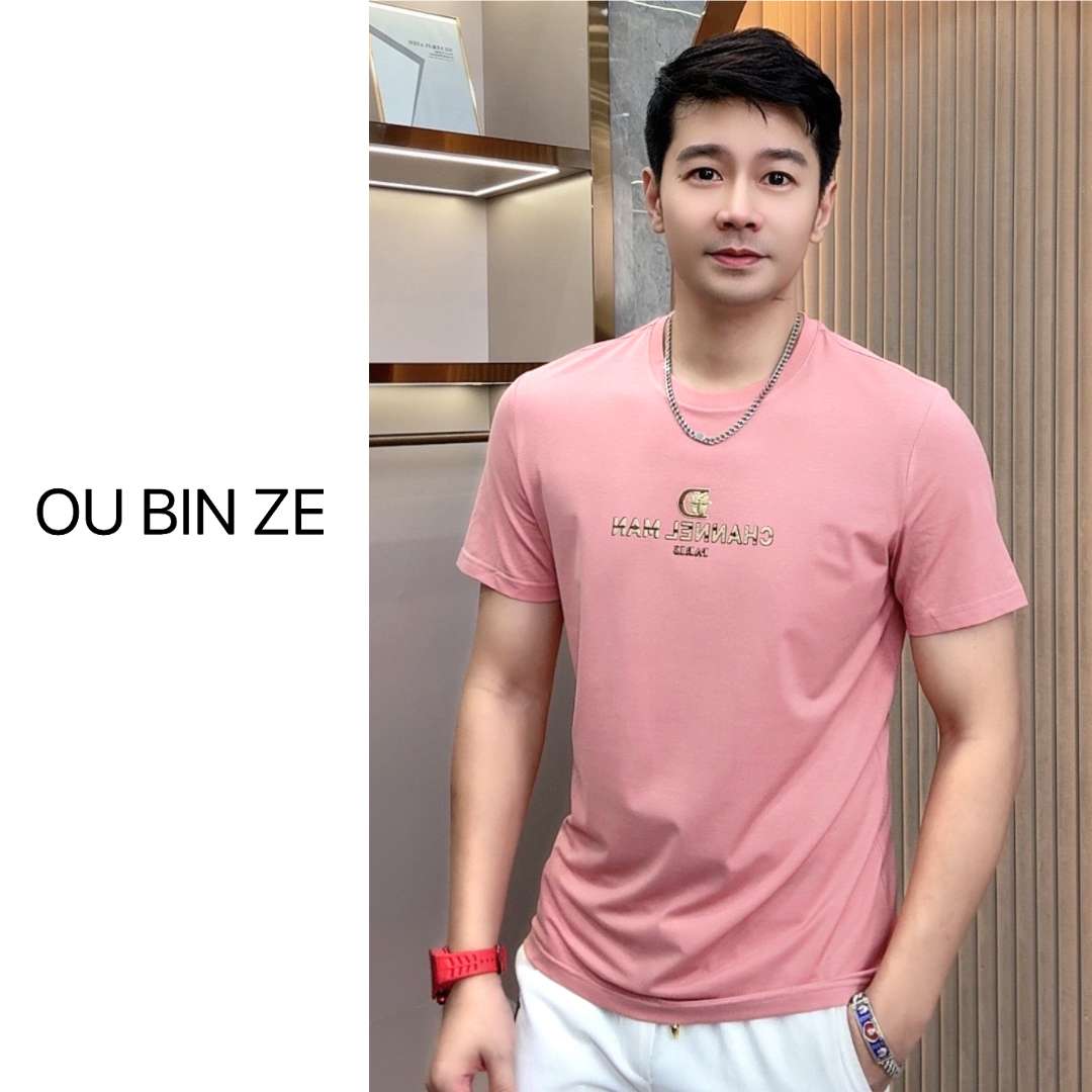 清 欧彬泽/【重塑者】莫代尔轻奢设计夏季男装短袖圆领t恤欧货2338A
