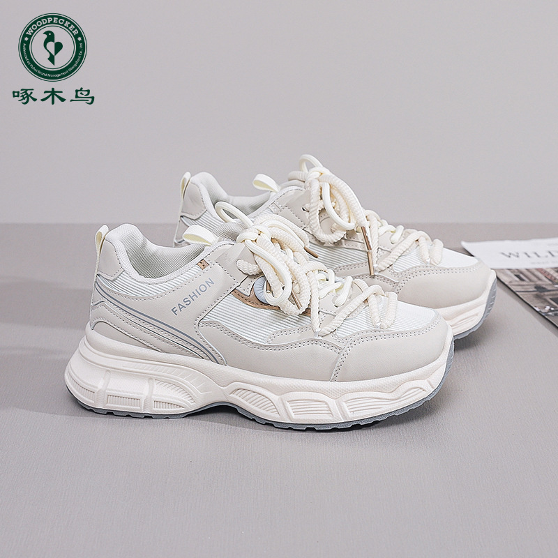 【啄木鸟】老爹鞋女2025秋季新款韩版百搭鞋女鞋厚底休闲跑步运动鞋