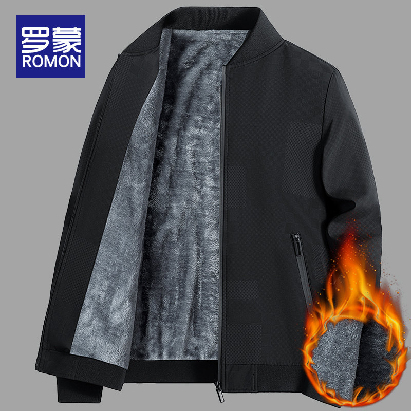 罗蒙男士冬季夹克男加厚爆款2024新款秋冬款上衣休闲加绒外套男款