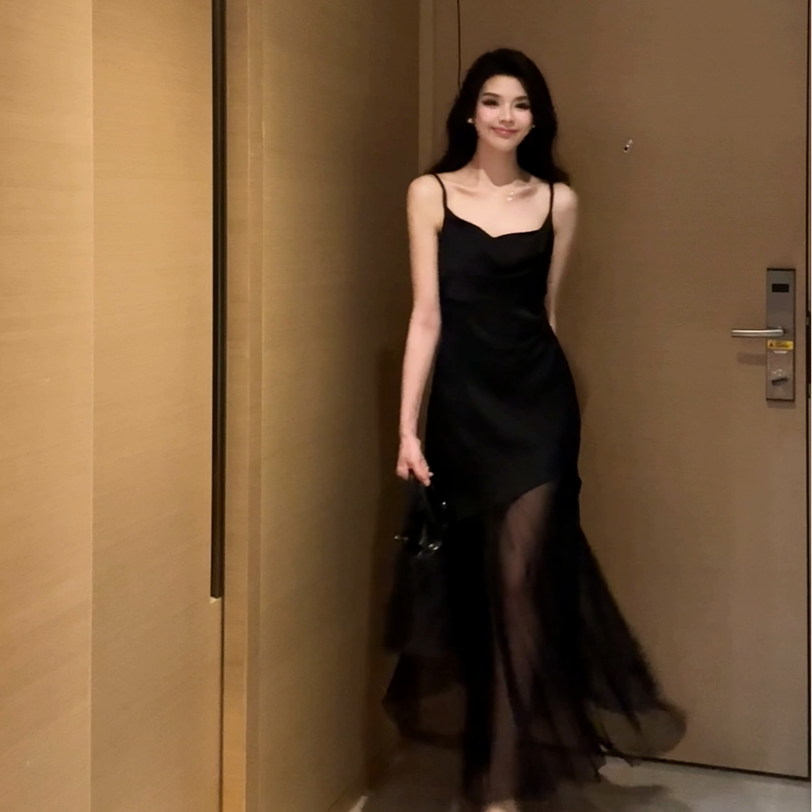 【瑰夏之歌】4237款气质时尚吊带设计感拼接仙气显瘦简约女装连衣裙