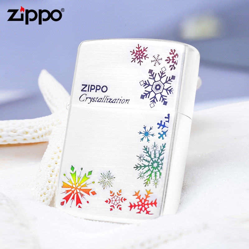 ZIPPO打火机【圣诞礼物】漫天飞舞七彩雪花官方正品防风煤油打火机