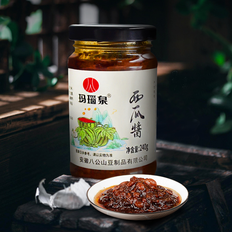 淮南八公山豆瓣酱西瓜酱玛瑙泉安徽寿县酱豆子下饭菜