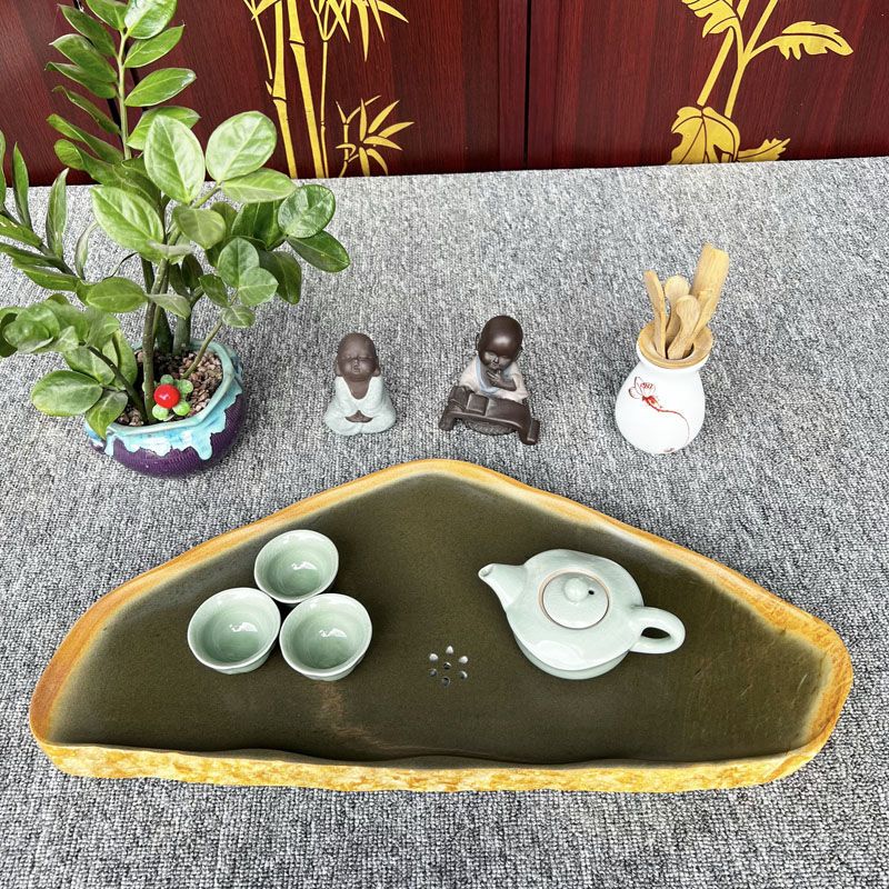茶盘8直播厂家清仓处理整块端砚石头茶盘砚石茶盘泡台家用茶海平