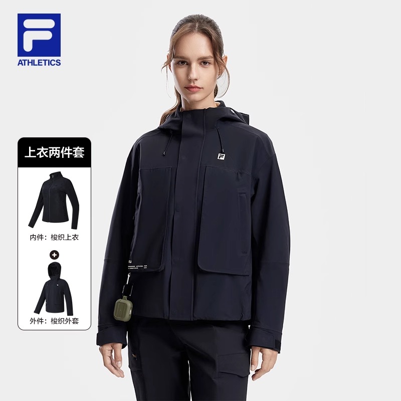 FILA斐乐女装【三合一户外机能外套】冬季保暖运动A11W347507F
