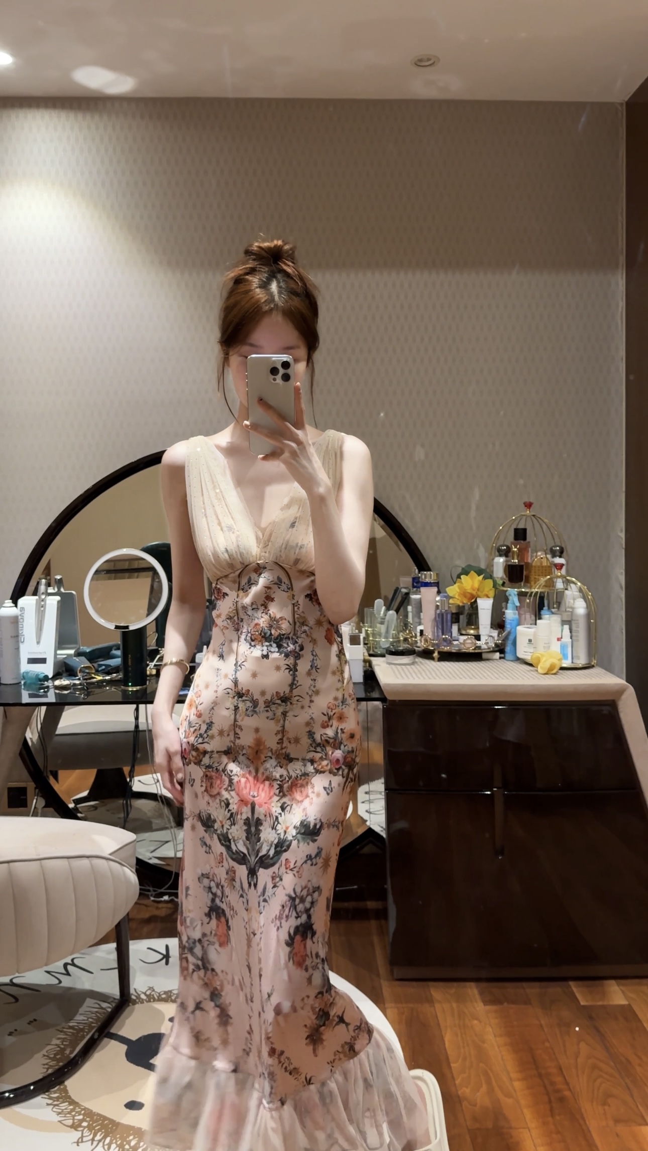 【闪闪定制夏季很有钱的全定位花色美而不自知的娇俏感鱼尾裙8837