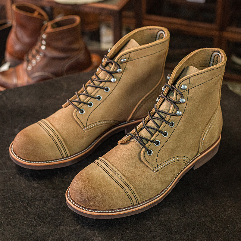 TickTock超软8083/8113固特异工装鞋头层牛皮翻毛皮复古伞兵靴