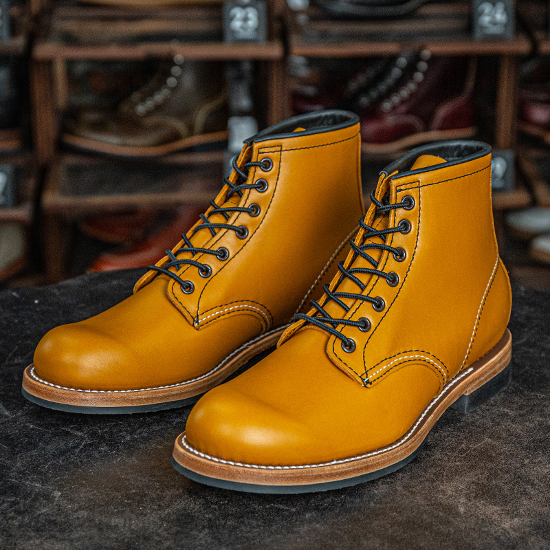 TickTock贝克曼9013黄固特异工装鞋工装靴男士男款高帮小牛皮日落