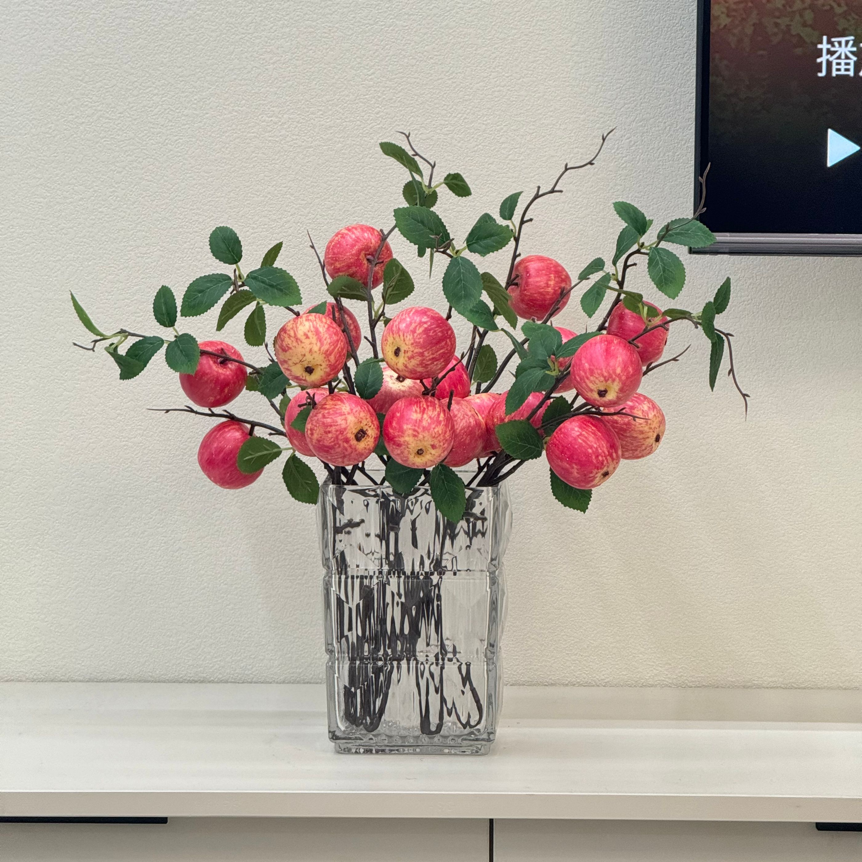 【盛海花卉】太逼真了！水果系仿真花小苹果红石榴柿子假花摆件装饰