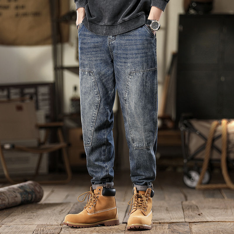 【赞仕男装】赞仕潮牌水洗牛仔裤男2023新款设计感美式休闲长裤6802