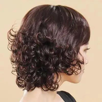 假发女短发短卷发中老年假发全头套短发女全真发假发女妈妈假发套