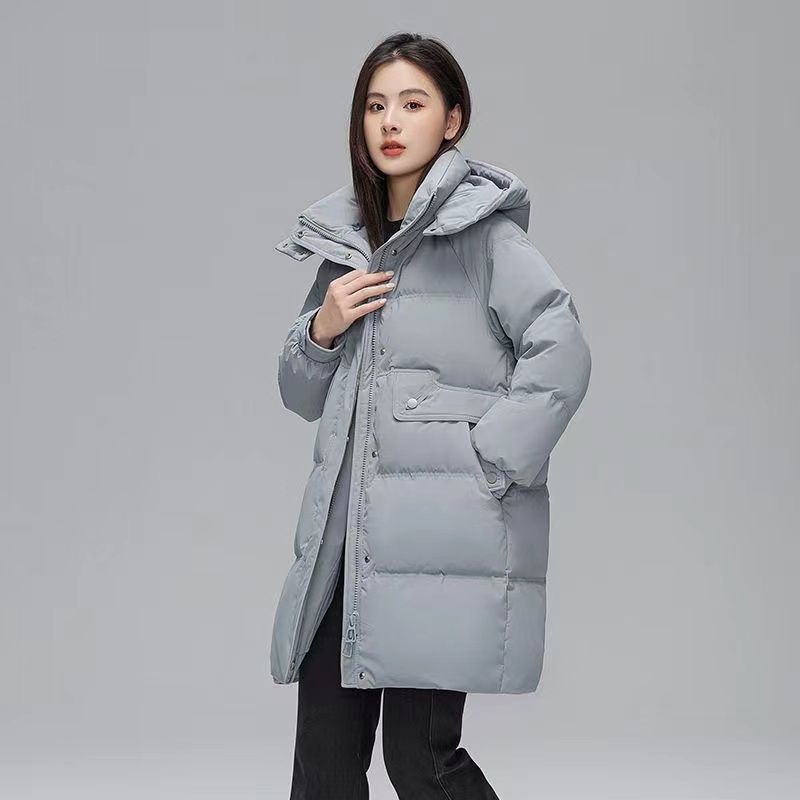 新款羽绒服中长款羽绒服女2023年秋冬新款时尚加厚廓形休闲外套
