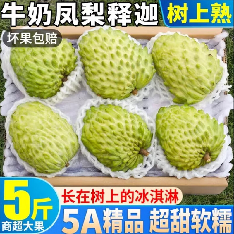 【顺丰包邮】正宗海南释迦果凤梨释迦佛头果现摘树上熟新鲜高端水果