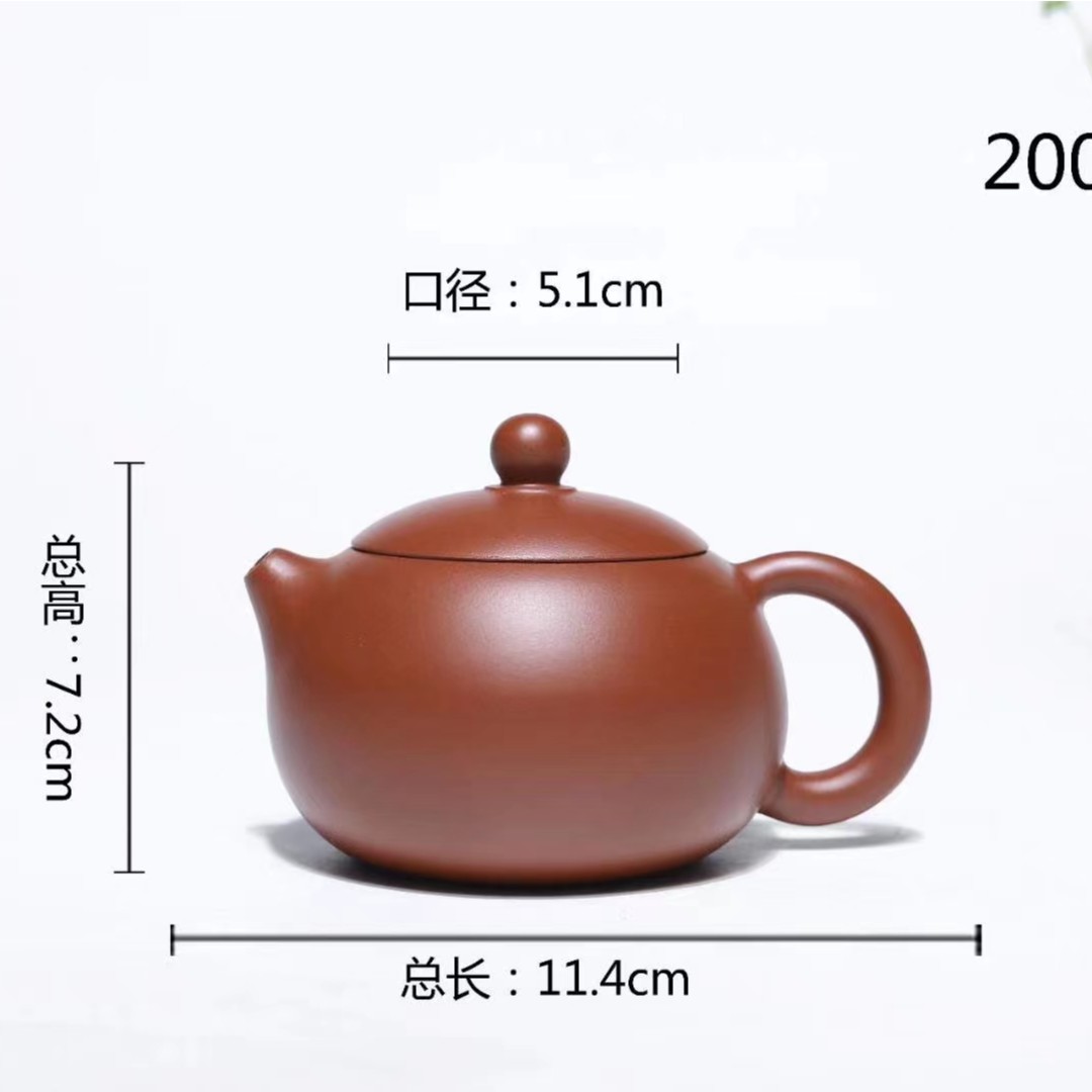 宜兴原矿紫砂全手工手制朱泥泡茶壶茶壶茶具小容量西施壶160CC