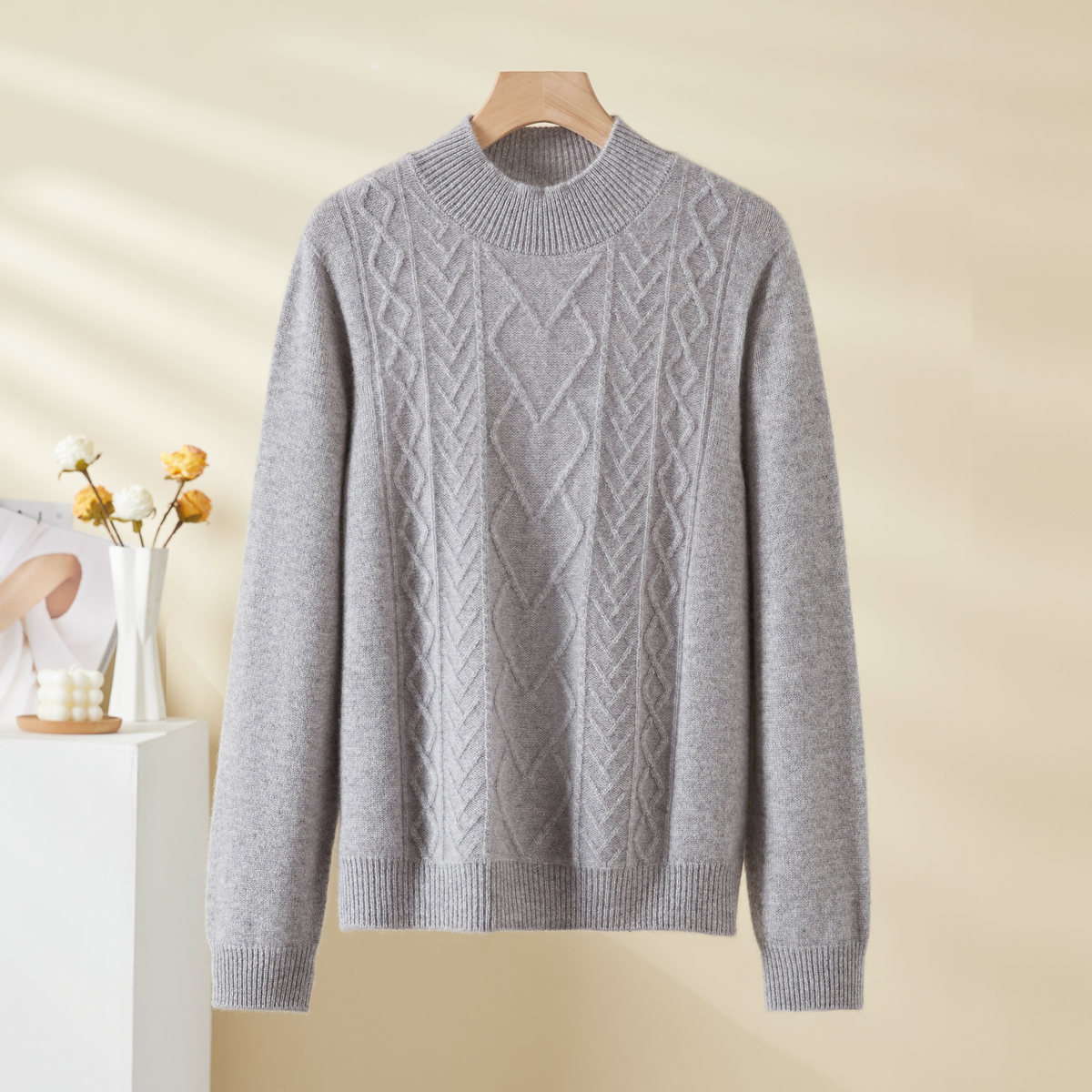 春竹2024轻奢高档正宗羊绒衫圆领毛衣长袖打底针织衫女士秋冬万能