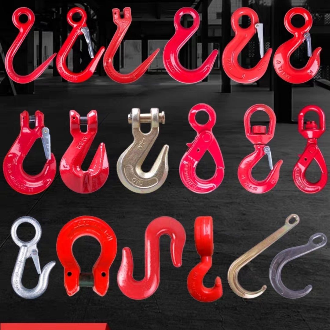 起重吊钩钢管钩子环眼挂钩万向旋转吊钩羊角钩吊车吊具
