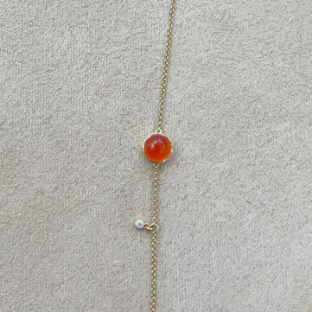 国风冰红南红手链 18k金材质 钻石0.02ct 简约 精致 亮眼