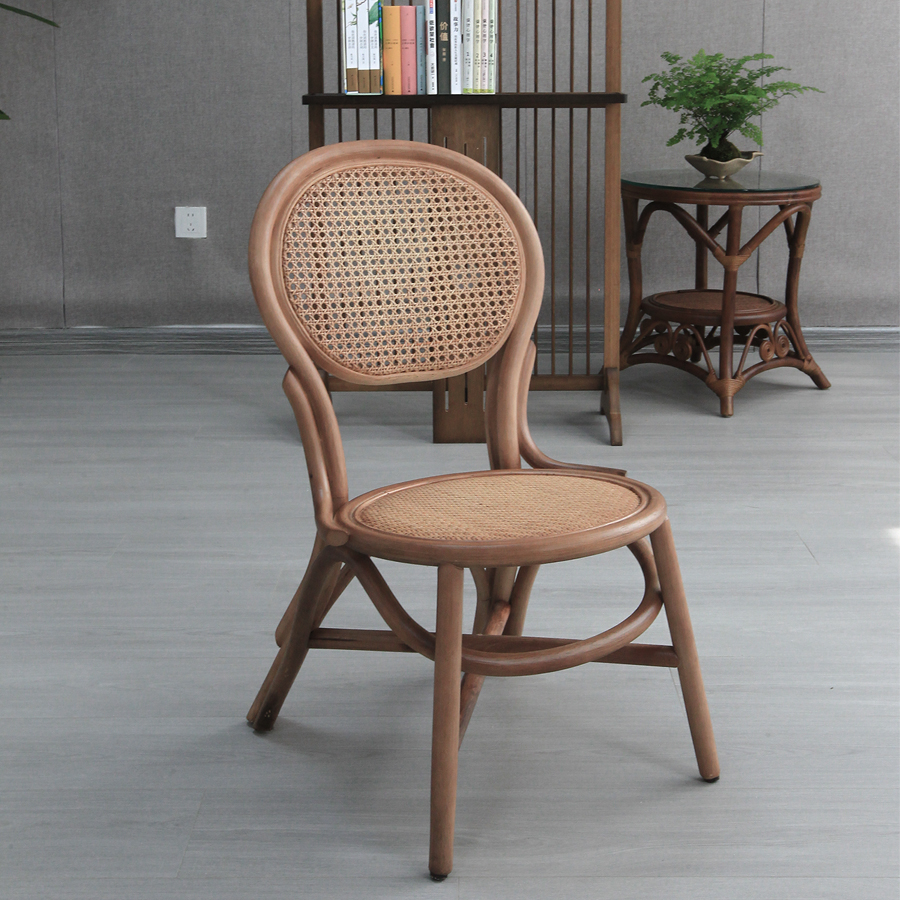 天然藤编网红小椅子阳台休闲换鞋凳单人北欧手工靠背小凳子家用