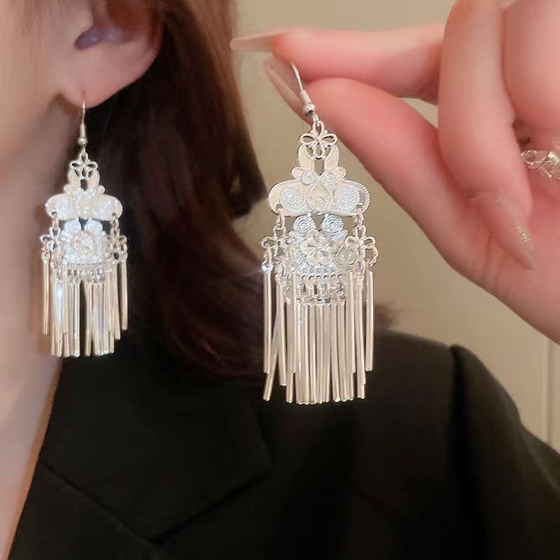 合金耳饰 新中式耳环中国风古装汉服配饰苗银少数民族耳饰旅拍