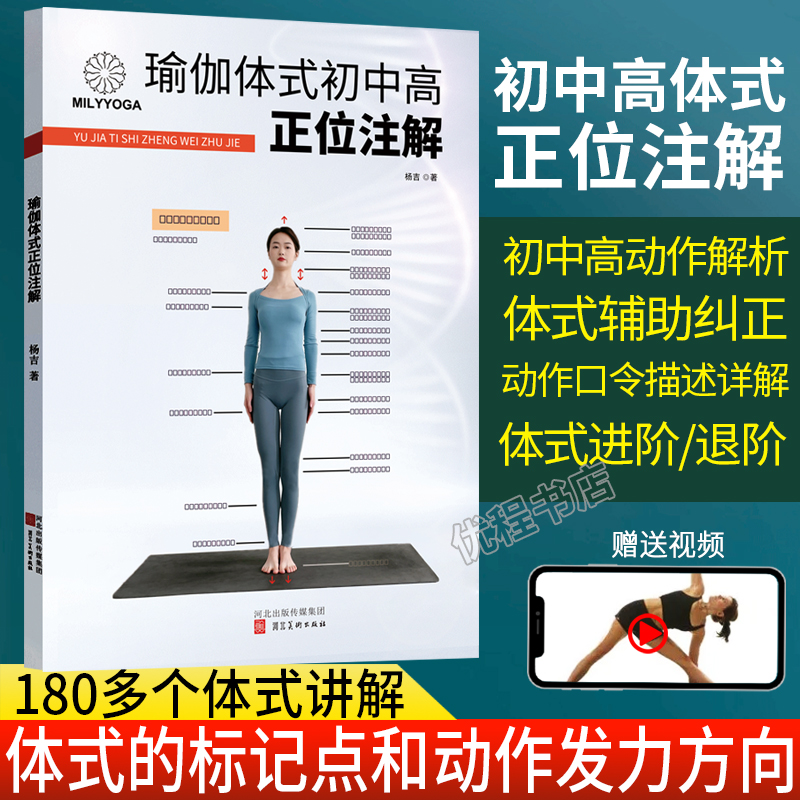 瑜伽体式初中高正位注解口令讲解进阶退阶辅助纠正发力点标注书籍