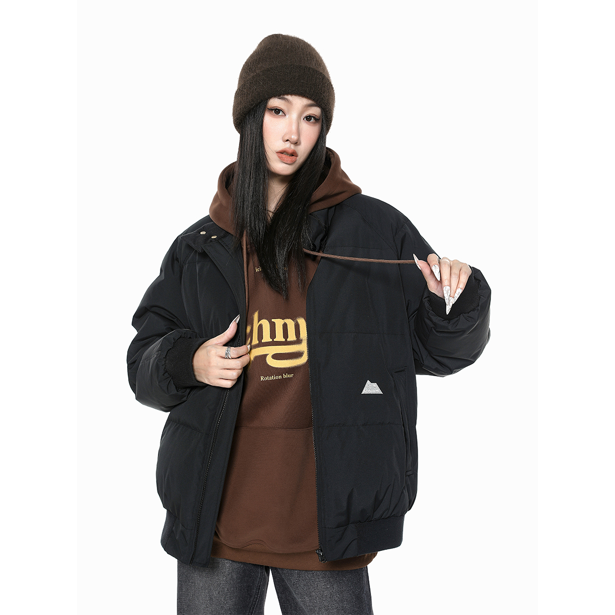 立领刺绣质感美式复古棉服冬保暖基础百搭时尚冬款外套情侣款