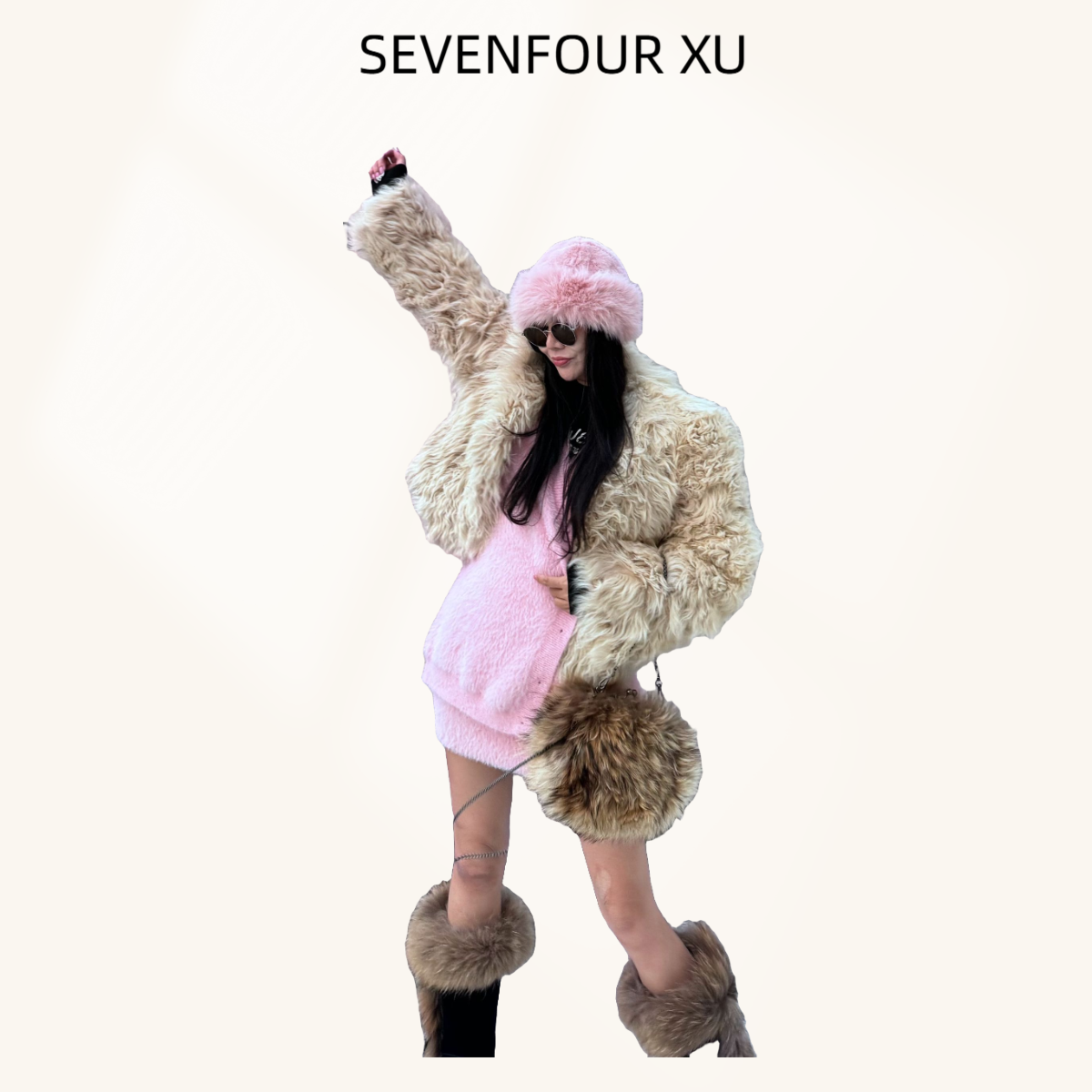 吉吉【奢华传奇】新款别致大衣时尚气质百搭羊毛外套#p-1011 C55