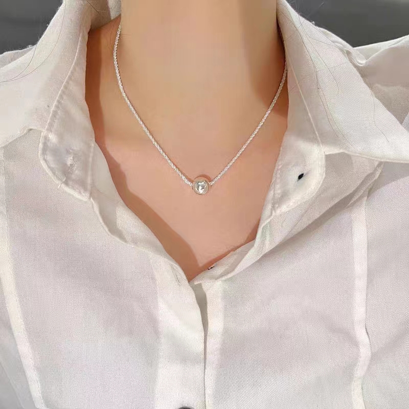 坠链均925银 925银满天星圆球锁骨链