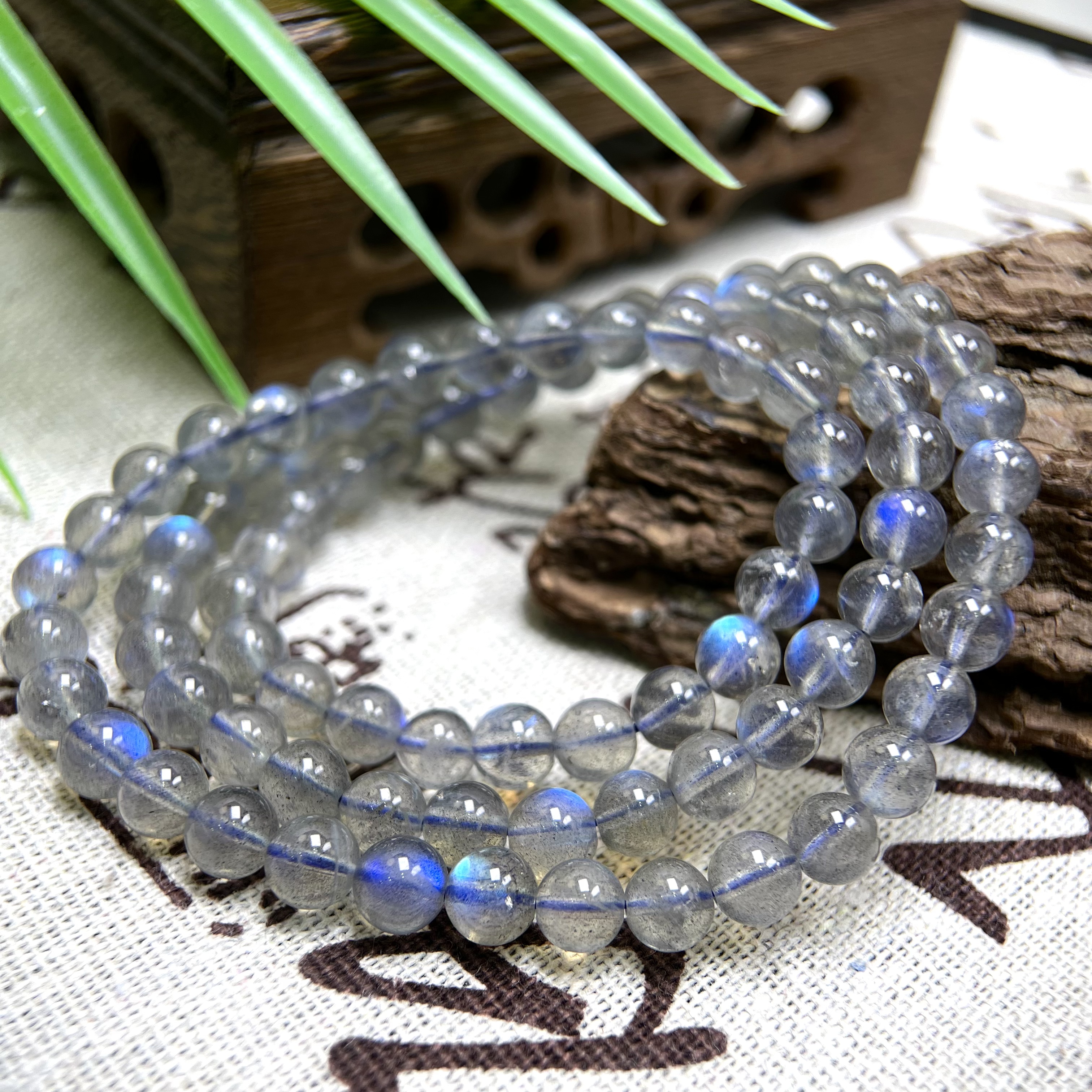 高品质纯蓝灰月光多圈手串 5-6mm+ FX-5340（多样性发其一）