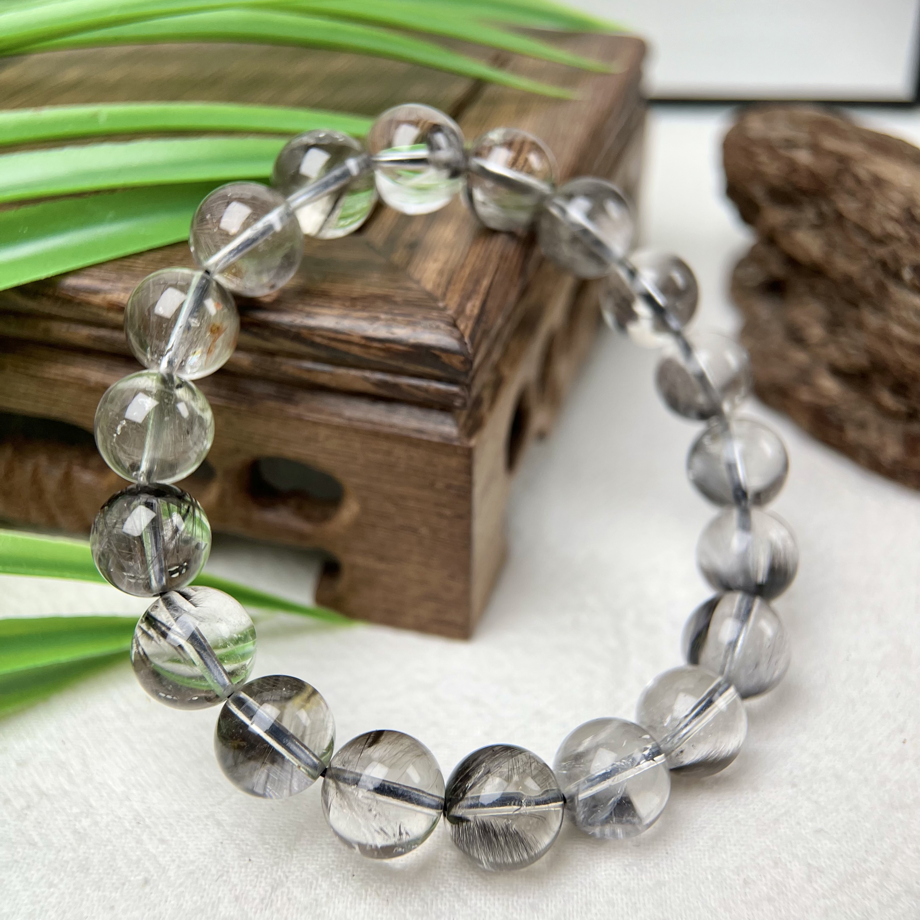 SS级 高品猫眼黑银钛水晶6-14m合集