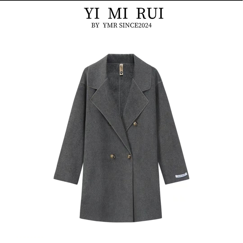 双面羊毛大衣 秋冬新款短款双面大衣小个子时尚外套短款毛呢2316