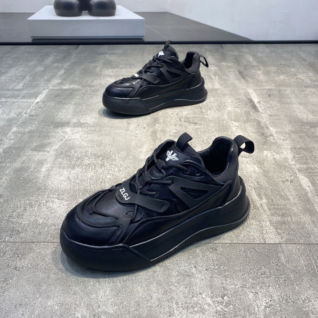 2023广州秋冬爆款厚底超轻增高休闲百搭休闲鞋男士老爹男鞋-ZHU