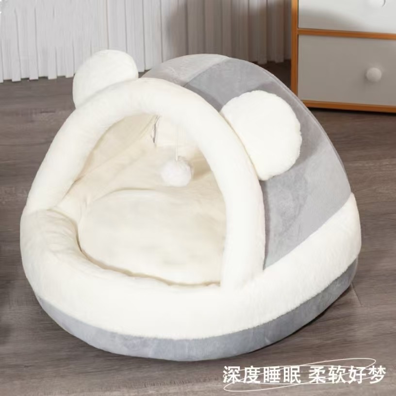 猫窝冬天保暖半封闭式安全感猫咪睡窝四季通用狗窝冬季睡觉用猫屋