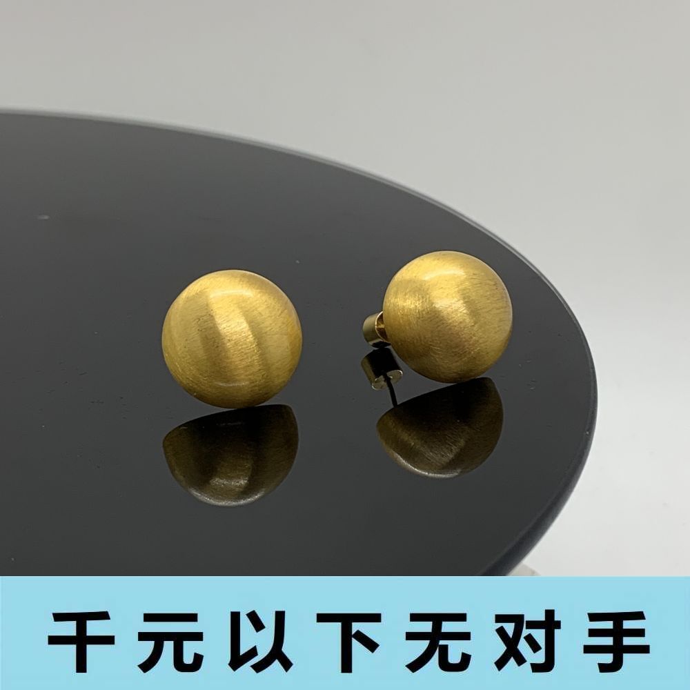 铜合金合成锆石耳饰 ed481 明月耳钉K金色