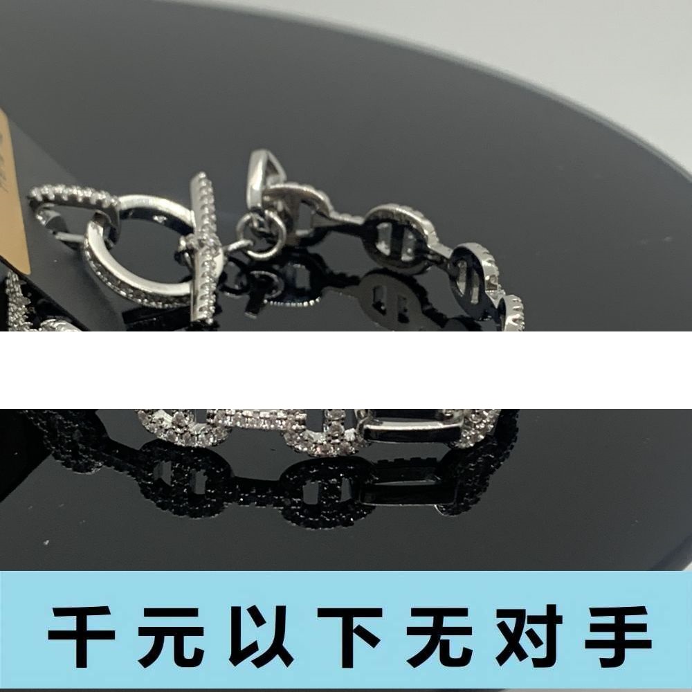 铜合金合成锆石手镯 sz019 猪鼻子环环相扣系列 系列手镯