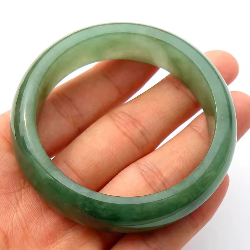 PB*映一水5531天然A货缅甸老坑正阳绿翡翠手镯子贵气水头好满绿55
