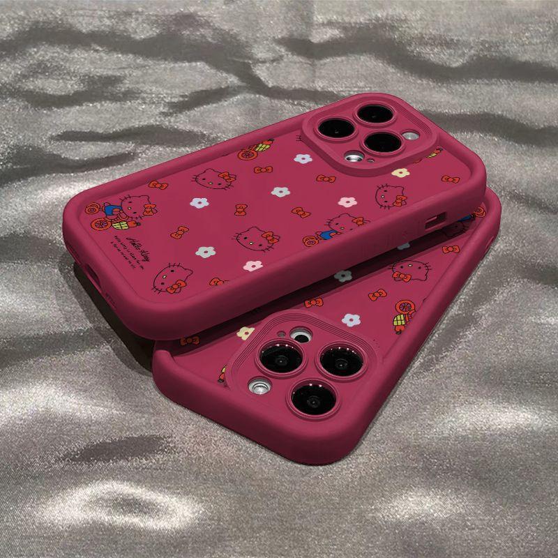 骑单车KT猫苹果14promax手机壳iPhone15Pro创意13Pro/12/11全包xr