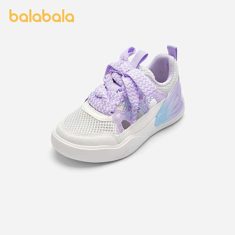 巴拉巴拉女童板鞋2024夏季新款透气网面鞋蝴蝶结208224141026